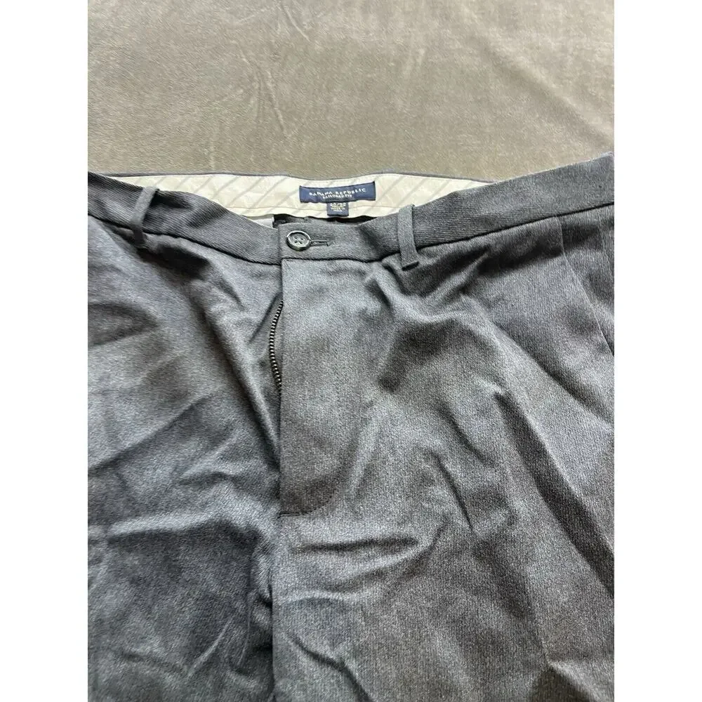 Banana Republic Dress Pants‎ Mens Size 36x32 Slim Fit Tailored Flat Front Gray